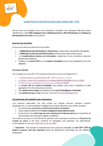 Aide à l'identification des CSP_PCS