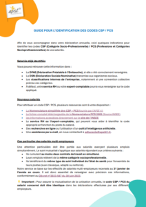Guide pour l'identification des codes CSP/PCS
